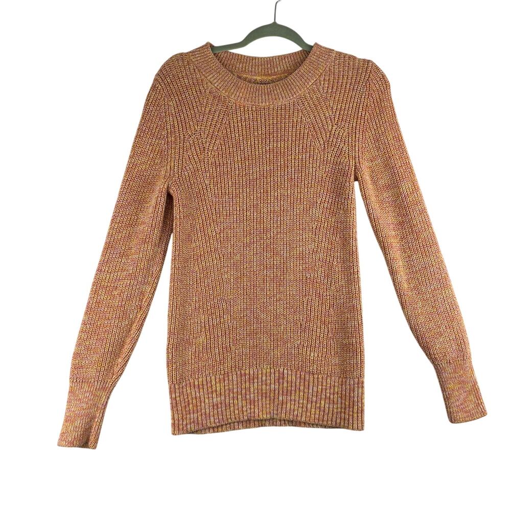 Gap 100% Cotton Ribbed Knit Sweater Women’s Small Tall Space Dye Pink Yellow
